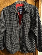 VTG Catalina Windbreaker Jacket Full Zip Blue White Checkered Average Womens L
