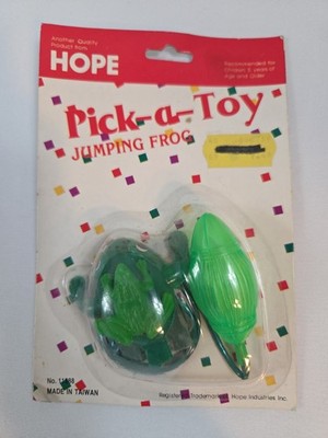 Vintage Jumping Frog Toy New Original Packaging Hope Pick a Toy Made In Taiwan