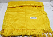 Original 100 Cashmere Gift from Jerusalem Yellow Scarf Wrap Shawl 62" x 28"