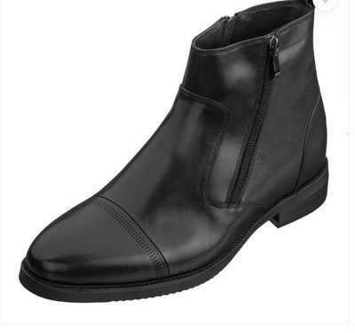 Calto Herren Höhenerhöhende Erhöhung Stiefel Leder Reißverschluss 3,2 Zoll höher