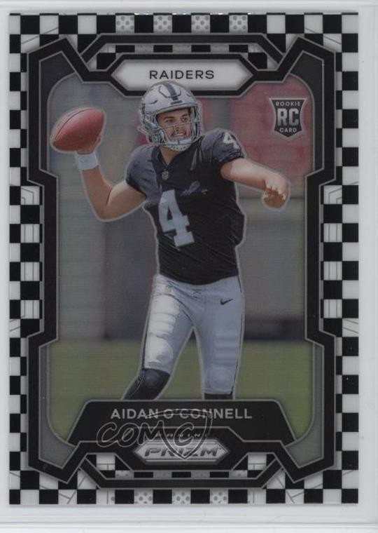 2023 Panini Prizm Rookies Black & White Checker Prizm Aidan O'Connell #360 11oh