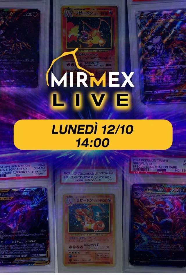 MIRMEX LIVE! Aste da 1€! Carte Raw e Gradate!