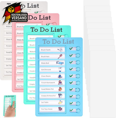 To Do Liste Kinder Memo Checklist Boards 20x12cm 10 Austauschbaren Papieren Wied