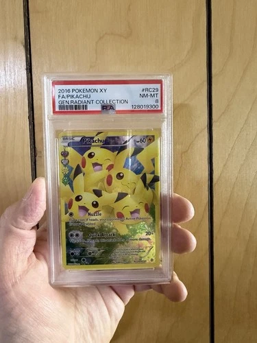 Pokémon TCG Pikachu Full Art RC29-32 Generations Radiant Collection Holo PSA 8