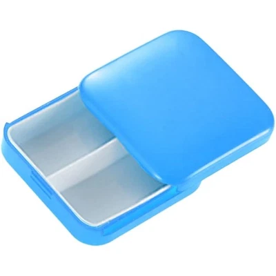Tablettenbox 2 Fächer Pillendose Medikamenten-Organizer Reise Blau Kunststoff... - Bild 1 von 2