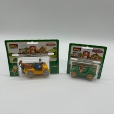 Camión de remolque de madera Brio Richard Scarry Mr FixIt Mr Frumble Pickle *LEER*