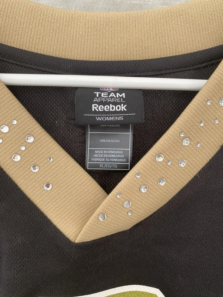 Camiseta deportiva favorecedora Rouched para mujer New Orleans Saints #9 Drew Brees Reebok NFL XL Foto 3 de 4