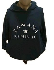 Banana Republic Graphic Logo Pullover Hoodie Sweatshirts Men's Size Medium Blue