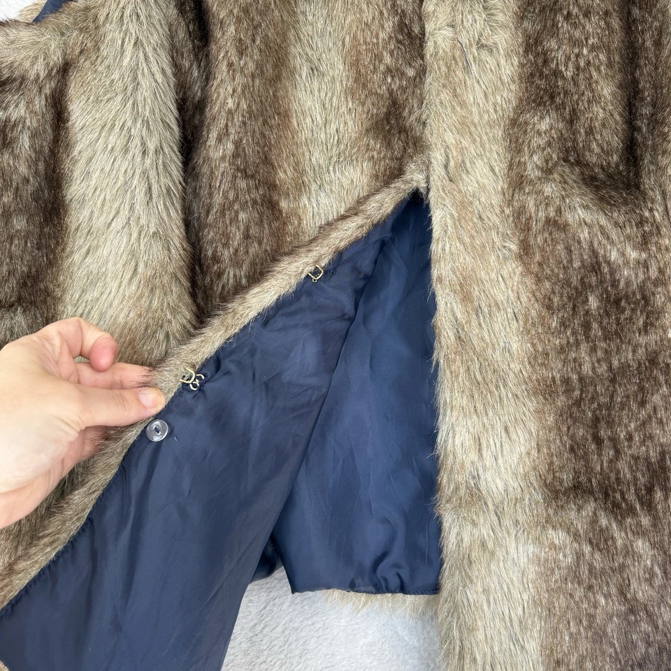 Chaleco de piel sintética Iman para mujer 3X marrón Mobwife Grunge Indie Hipster Penny Lane Y2K Foto 3 de 4