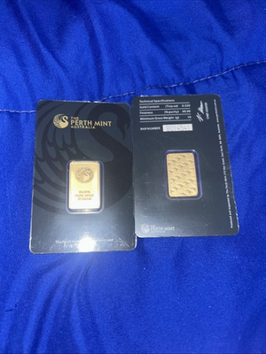 #ad 10 gram Gold Bar The Perth Mint In Assay $1475.00