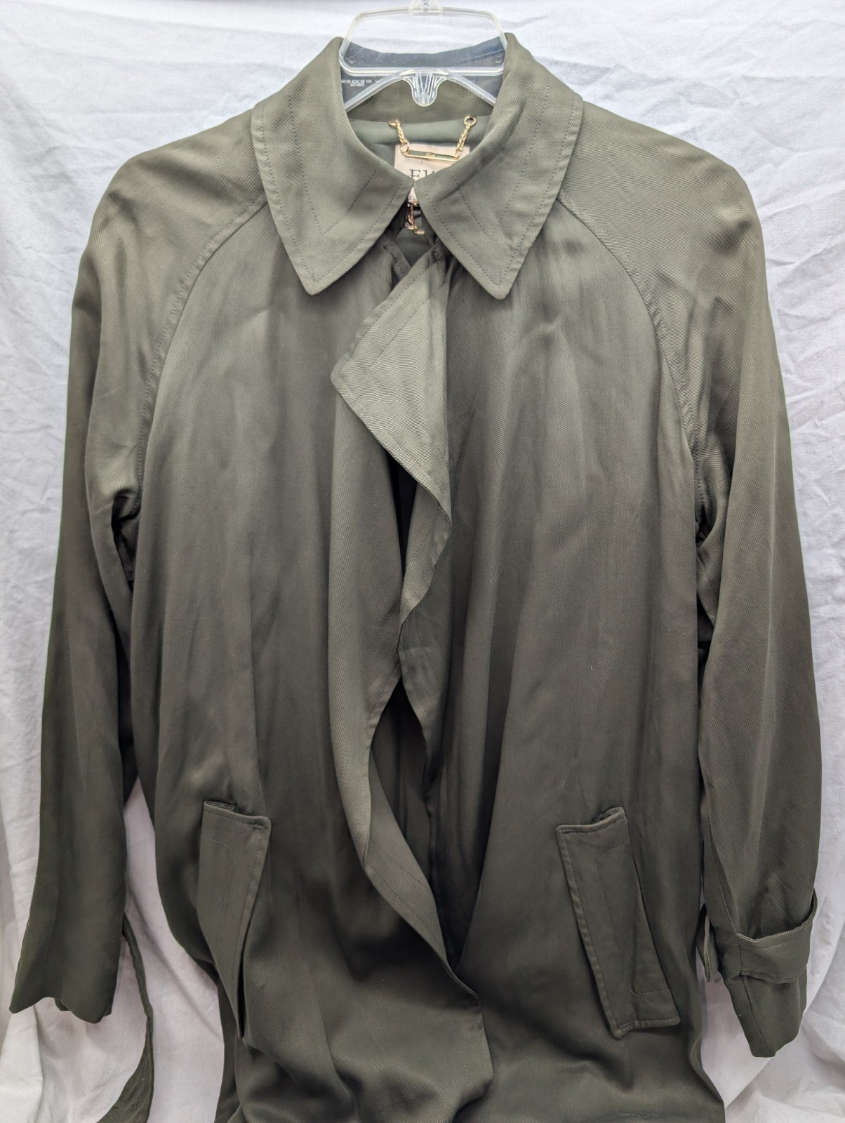 Elie Tahari Olive Green Light Weight Blazer Cardigan