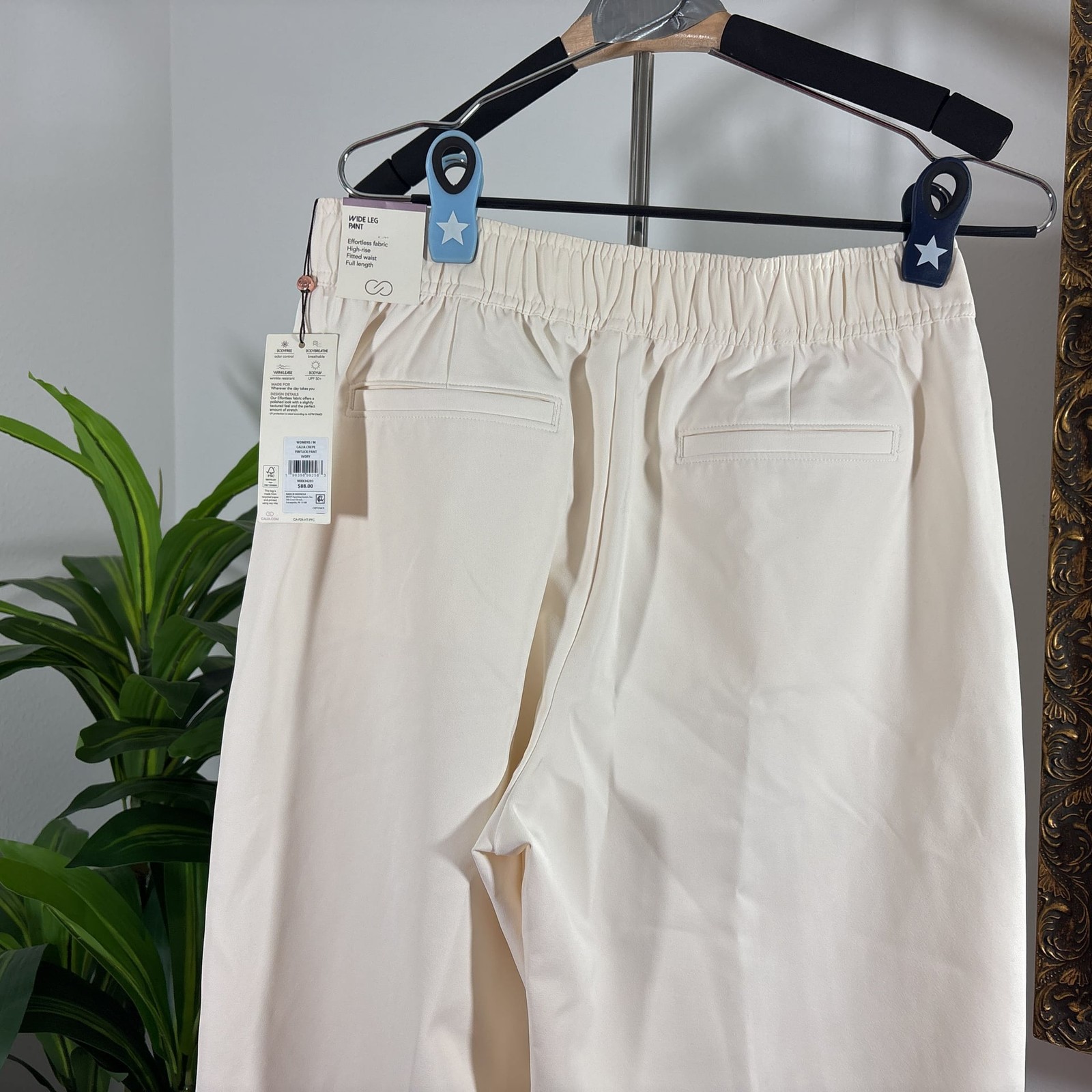 CALIA by Carrie Underwood Soft Scuba Wide Leg Pants in Light Cream - Sz M