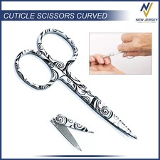 Sharp Steel Manicure Cuticle Nail Cutting Finger Toe Nail Scissors Curved
