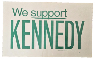 "We Support Kennedy" Seldom Seen Unusual Robert Kennedy Campaign Poster Sticker
