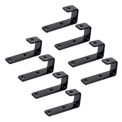 Bunk Bed Ladder Hooks, Inside Width 1'' Vinyl Coated Iron Heavy 8 Pack Black