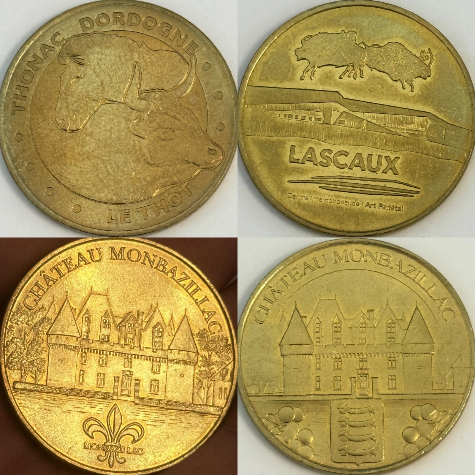 Dordogne 24 - Lot Jetons Touristiques Médailles Souvenirs Monnaie de Paris