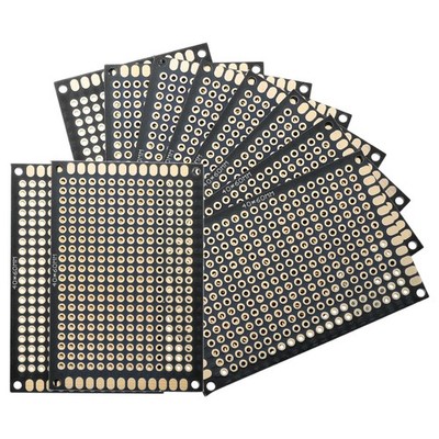 10Pcs Solderable Breadboard 2.36''x1.57'' Black Gold-Plated Circuit Board