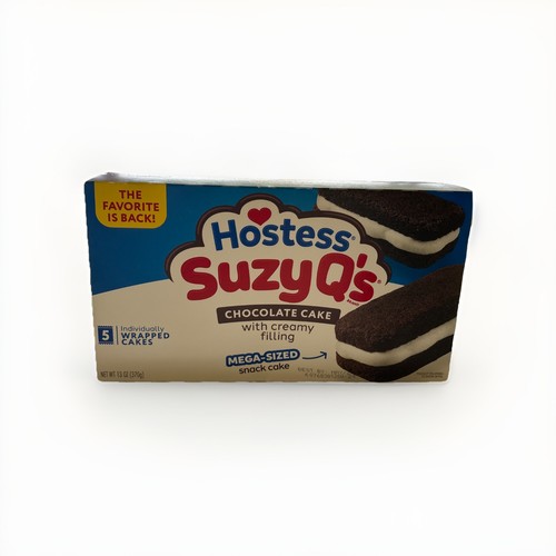 🔥New Limited Edition Hostess SUZY Q’s Chocolate Creamy Filled Mega Cake 13oz