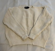 Polo Ralph Lauren Chunky Knit Cotton Sweater Cream Size Large