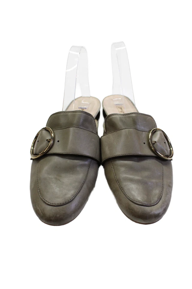 Paul Green Mujer Sin Cordones Punta Redonda Hebilla Mules Gris Cuero Talla 10 Foto 2 de 4