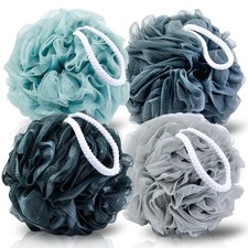 Loofah Sponge XXL-100g 4 Pack, Bath Sponge Soft Mesh Shower Puff Loofah for M...