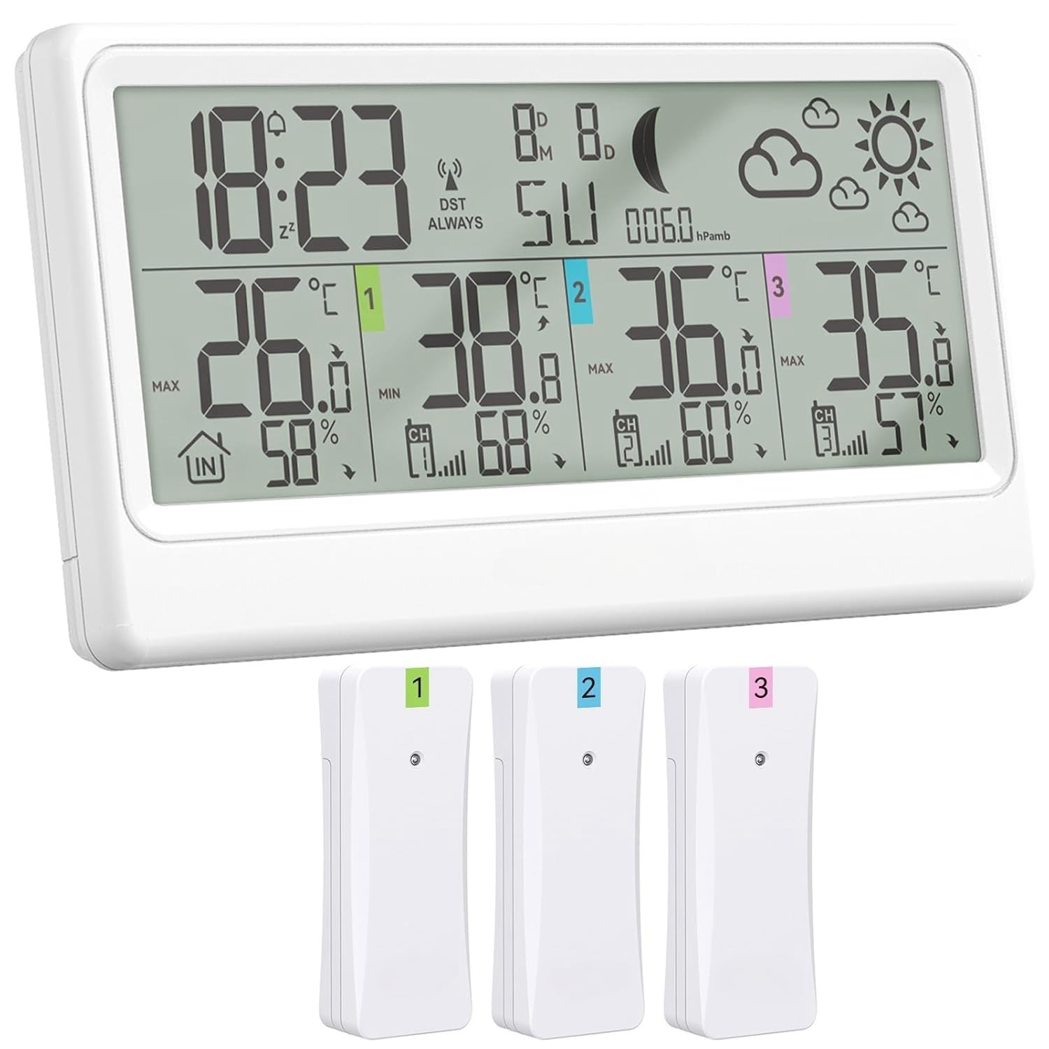 Migliore Stazione Meteo Casa: Display 8,5" e 3 Sensori Wireless