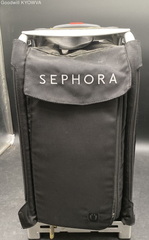 Sephora Rolling Makeup Artist Train Case W/ Organizer Bags Black