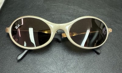 Ray-Ban W2390 Oval Gold Metal Frame Brown Lens Sunglasses w/ Case 125mm