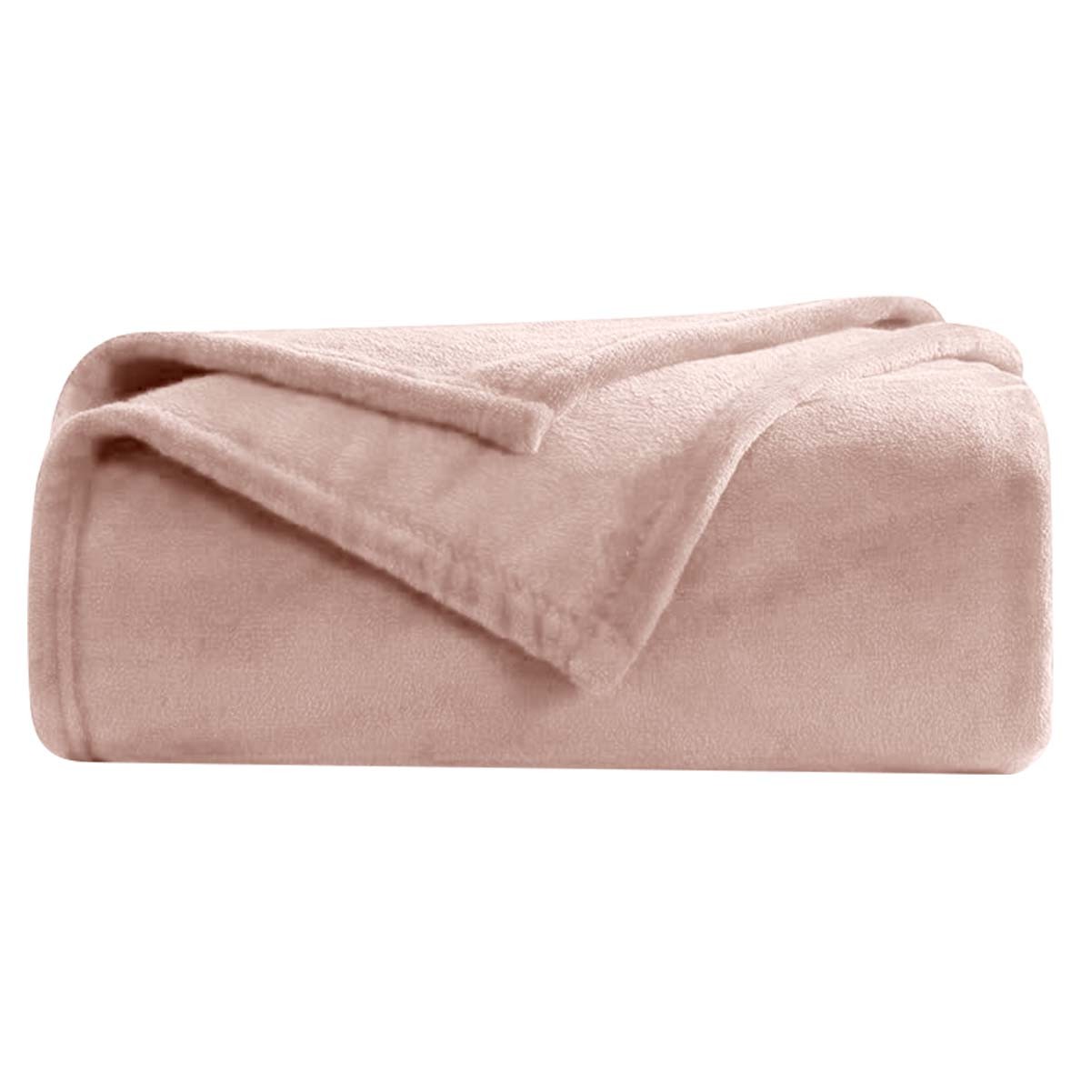 Couverture moelleuse contre le froid plaid doux beige pour lit