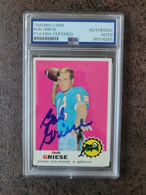 1969 Topps Bob Griese #295 - Miami Dolphins - PSA/DNA Certified Autograph