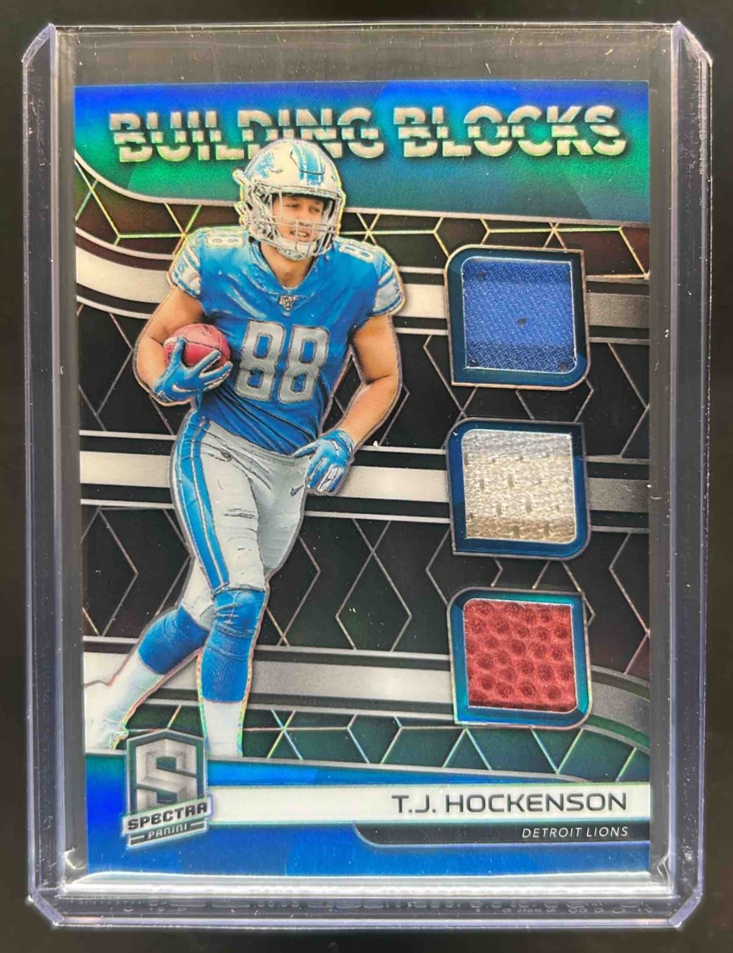 TJ Hockenson Panini Spectra Building Blocks Relics #BB16 Base