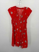 Pre-Owned Free People Orange Size Small Floral Short Short Sleeve Dress