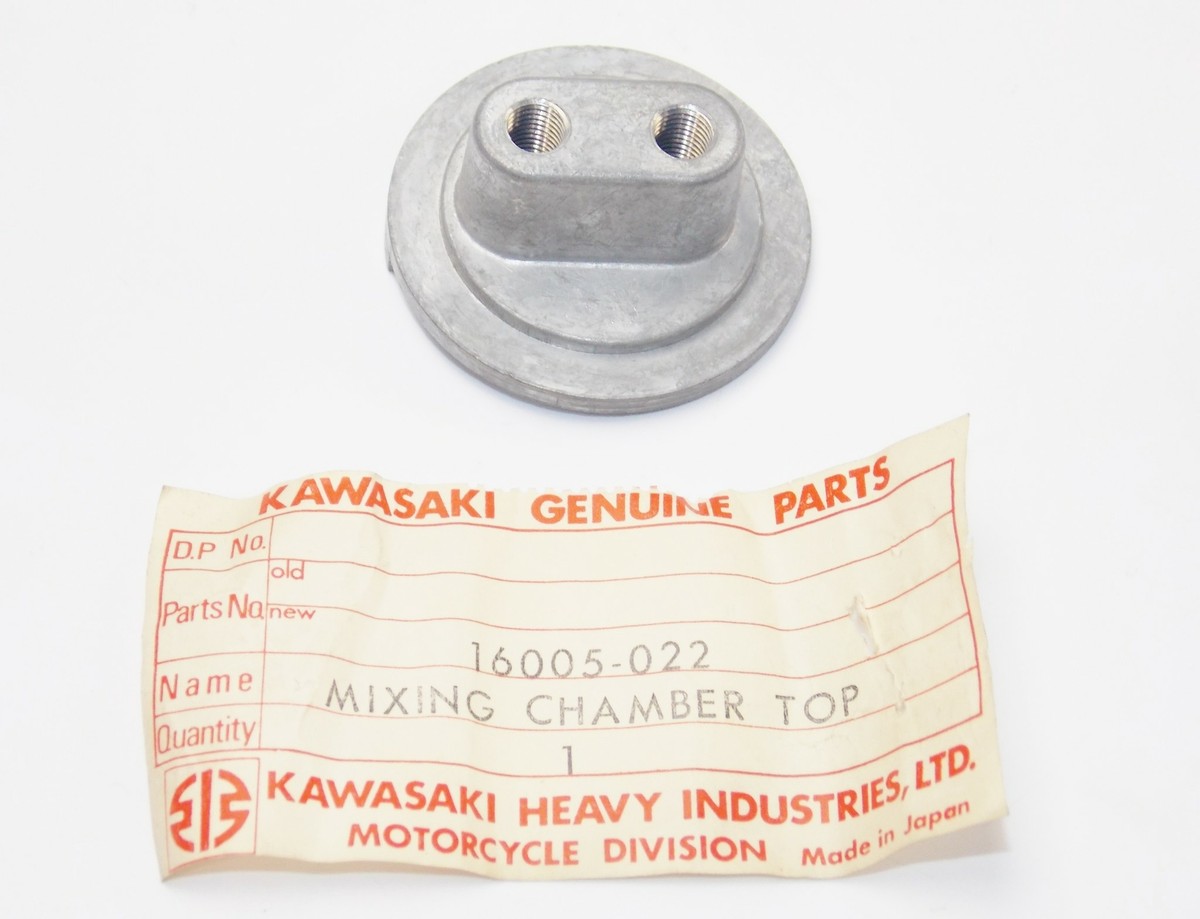 NOS OEM KAWASAKI 1970-1972 F5 / F8 CARBURETOR MIXING CHAMBER TOP