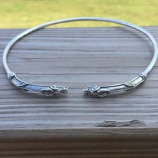 Dragon Torc solid .925 Sterling Silver Necklace Choker Medieval Dragon torque US