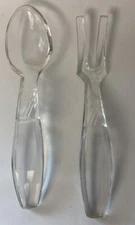 Vintage Glass Fork and Spoon Salad Server
