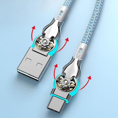 Type-C Data 180° Elbow Fast Sync Charging Charger Cable Cord For Android US - Picture 15 of 22