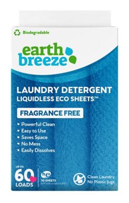 Laundry Detergent Sheets - Fragrance Free-No Plastic Jug (60 Load) 30 Sheets