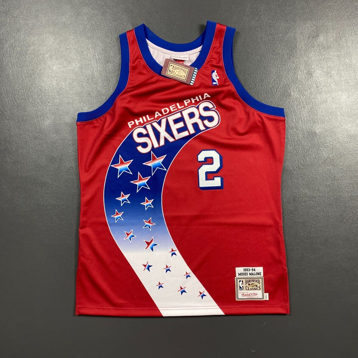 100% Authentic Moses Malone Mitchell & Ness 93 94 76ers 100% Authentic Moses Malone Mitchell & Ness 93 94 76ers