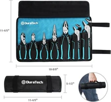 DURATECH 7Piece Pliers Set, Premium Cr-Ni Construction with Oxford Rolling Pouch