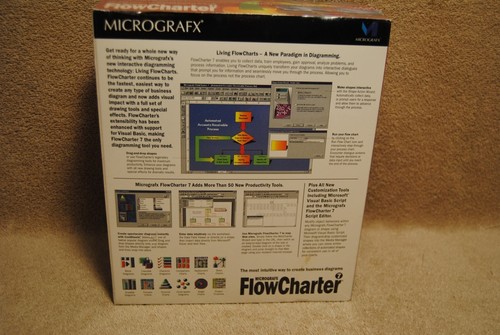 Sealed 1996 MicroGrafx Flowcharter 7 CD ROM New in Sealed Box 084072104132 - Photo 2/2
