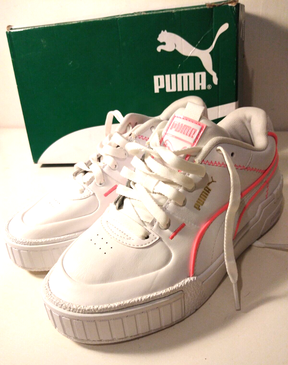 Puma Trainers White And Pink Puma Cali Puma Cali Sport Women's White Pink  Neon Platform Chunky