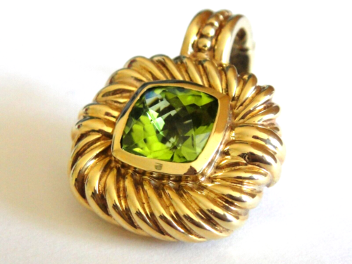 $2800 DAVID YURMAN 14K GOLD PERIDOT ENHANCER PENDANT