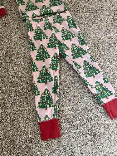 Mini Boden Pajamas 5 Years Pink Christmas Tree Set Long Sleeve Cotton - Picture 3 of 5