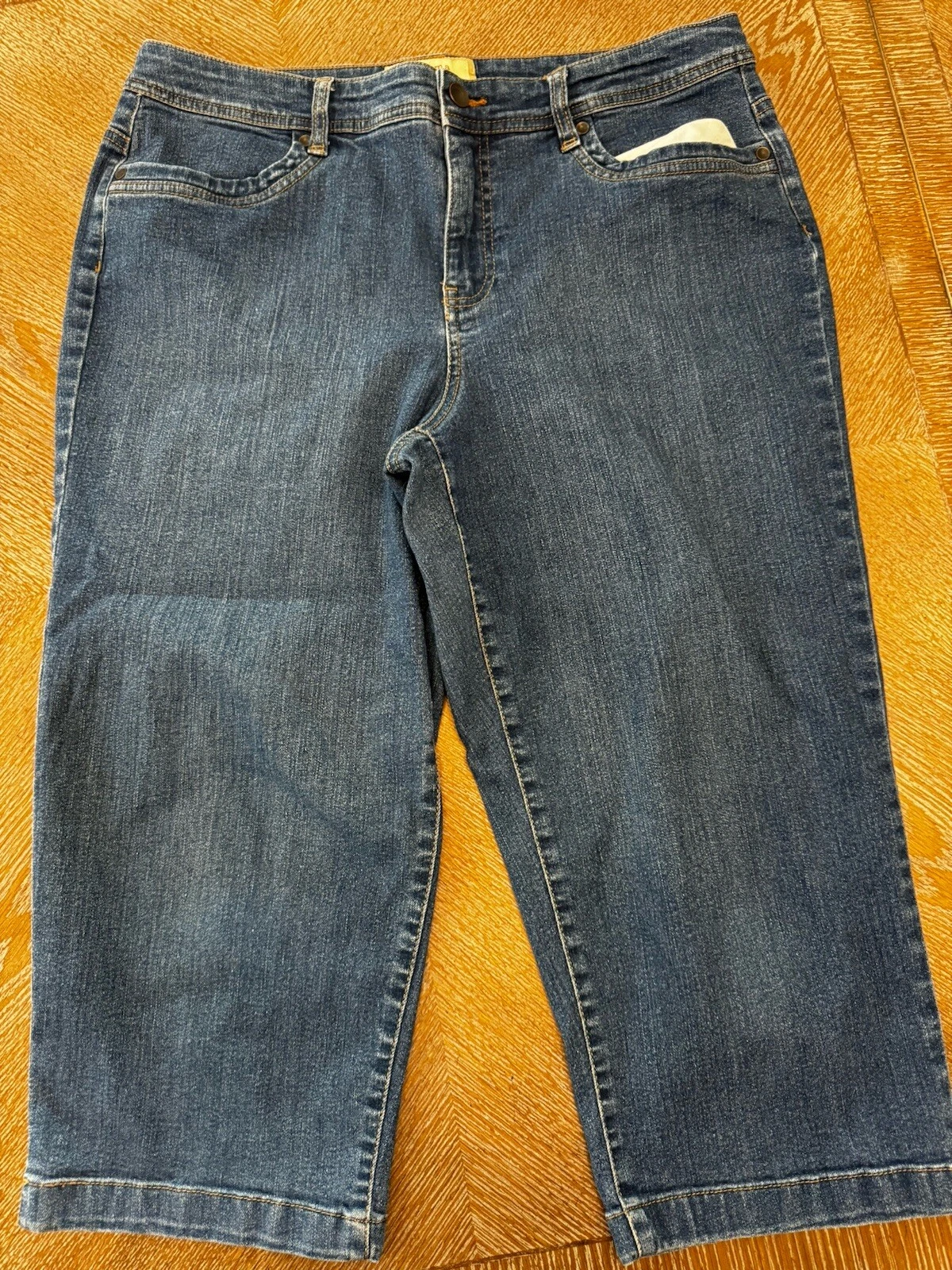 Sonoma Blue Denim Capri Pants Sz 14 Waist 36” Mid Rise Inseam 20” Cotton Blend