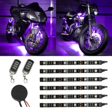 LEDGlow 6pc Advanced Purple LED Flexible Motorcycle Accent Neon Engine Light Kit