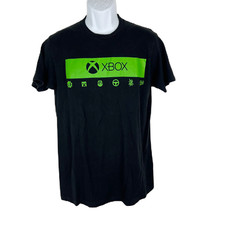 XBOX Shirt Men Medium Black Green Ripple Junction Gaming Console Halo Gears Tee