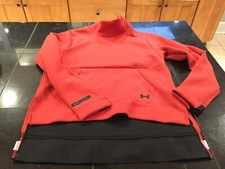 WOMENS Under Armour HEATGEAR SWEATER BURNT ORANGE/BLACK S SMALL NWT 90