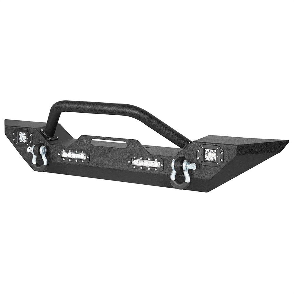 Steel Black Mid Width Front Bumper w/Winch Plate Fit Jeep Wrangler JK 2007-2018 thumbnail 5