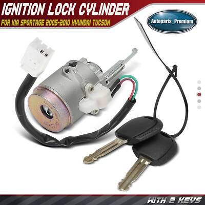 Ignition Lock Cylinder Zamak5 w/ Keys for Kia Sportage 2005-2010 Hyundai Tucson