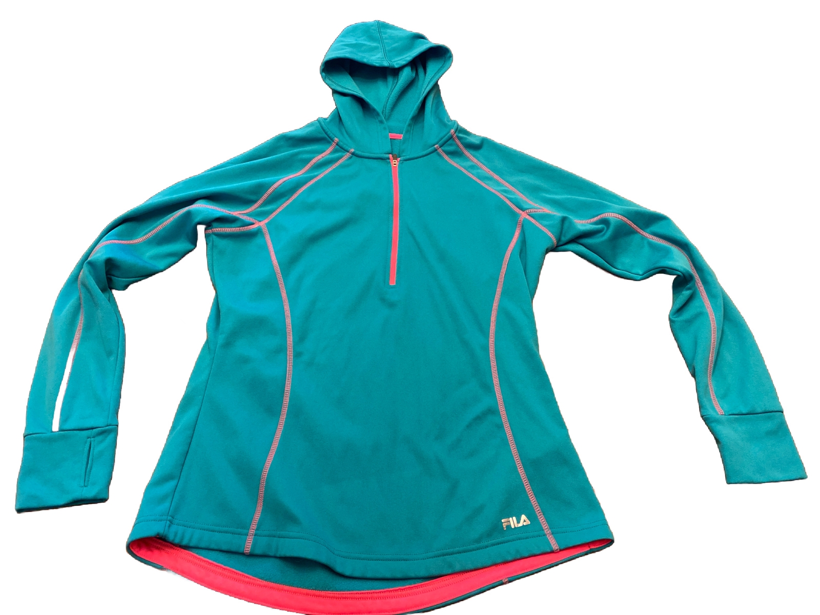 Felpa con cappuccio parziale con cerniera Fila e rosa ~ XL extra large